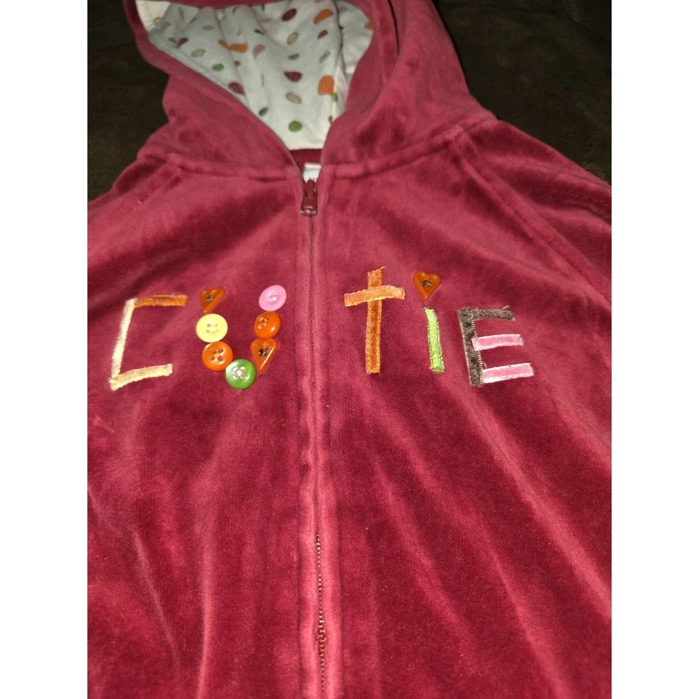 Gymboree vintage cute as a button cutie hoodie size 5